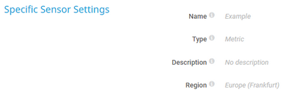 Specific Sensor Settings
